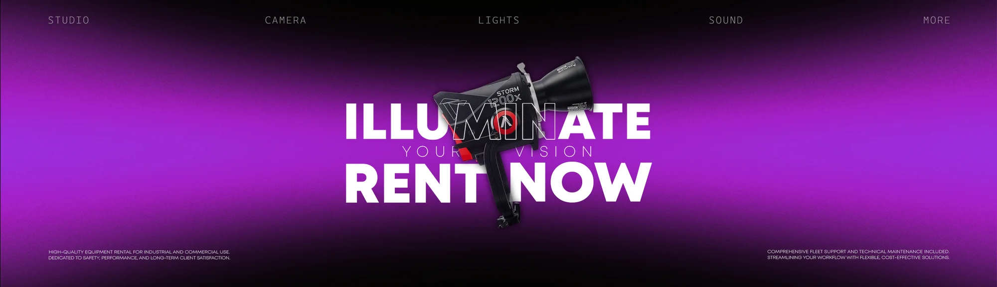 ProAngles lighting rental ad — Illuminate your vision, rent now