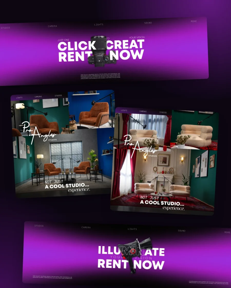 ProAngles UAE camera rental and podcast studio campaign by Lynked